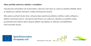 Obec pořídila svahovou sekačku Spider